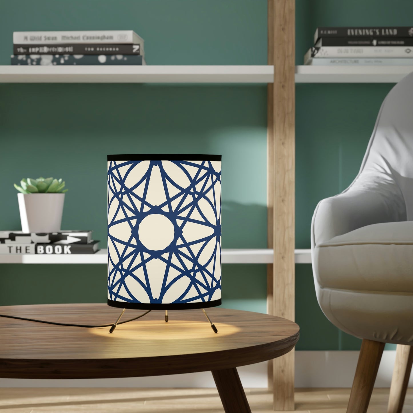 Tripod Lamp with High-Res Printed Shade, US\CA plug